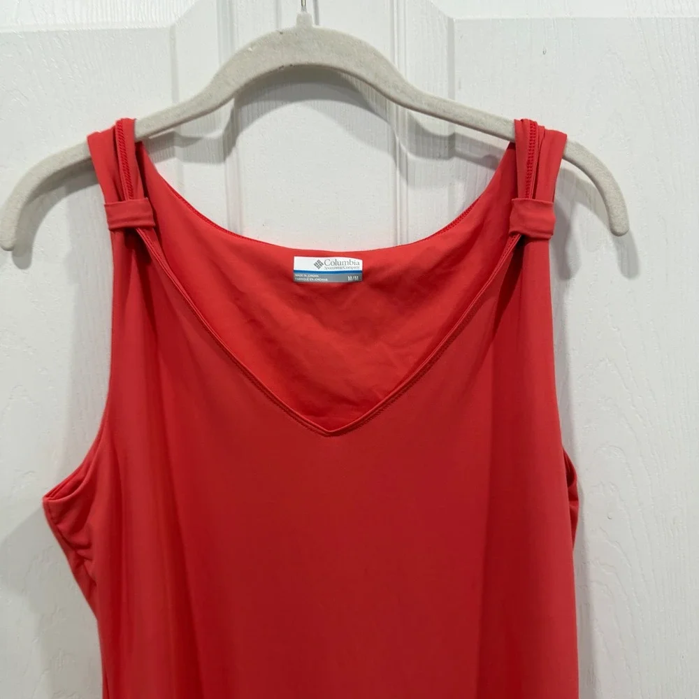 Columbia Sportswear Womens Red Sleeveless V-Neck Maxi Dress Side Slit Medium - Picture 8 of 9